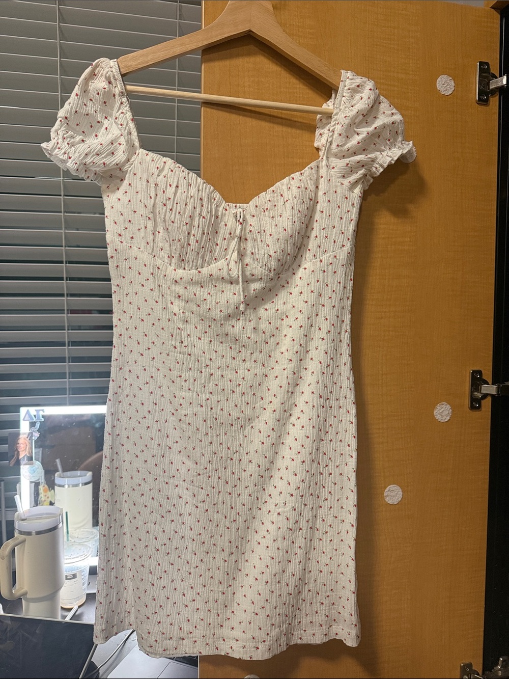 Princess Polly White Mini Dress with Red Floral Dots